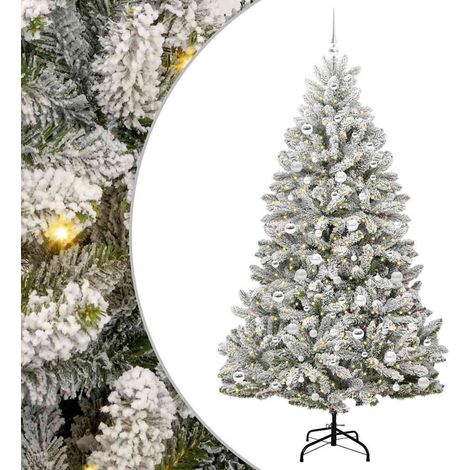 vidaXL Albero di Natale artificiale Verde e Bianco 210 cm 300 LED (1/5)