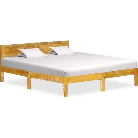 Cadre de lit sans matelas bois de manguier massif 180 cm