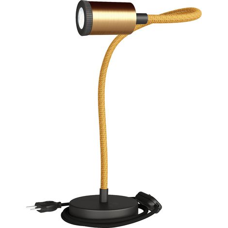 Lampe de table articulée Creative Cables - Table Flex GU1d0 avec mini spot LED et prise à 2 broches (1/5)