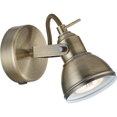 Lampada da parete Lampada da parete in ottone anticato Dimmerabile Spot Illuminazione mobile (1/5)