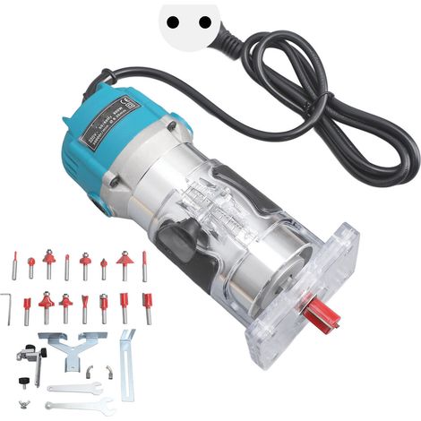 Fresadora/recortadora de madera eléctrica manual - herramienta para trabajar la madera, enchufe UE 220 V (1/5)