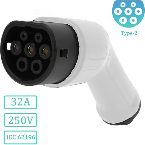 Nannigr EV + Prise de Câble de Charge pour Voiture Electrique Type 2 à Type 2 IEC 62196, Prise de Remplacement de Câble Chargeur Voiture Electrique, 3-Phase 32A (22 KW) (1/5)