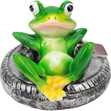statue jardin exterieur-Décoration flottante frog en résine colorée – pour bassin, fontaine et jardin – (1 statue) (1/5)