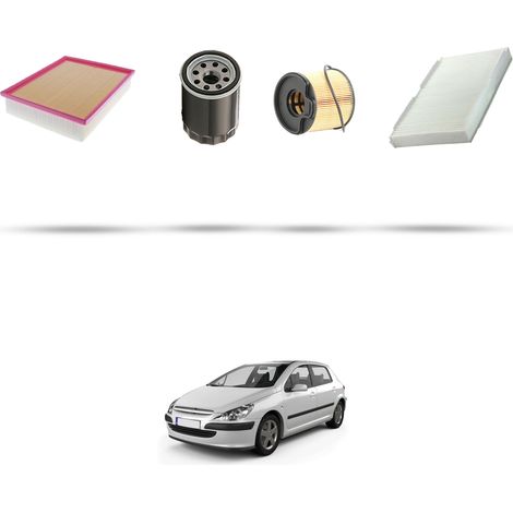 Kit tagliando 4 filtri compatibile con Peugeot 307 2.0 HDI 81kw dal 2001 (1/5)