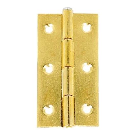 CERNIERE CON SPINA FISSA FERRO OTTONATO 25 X 40 MM. 2 PZ.