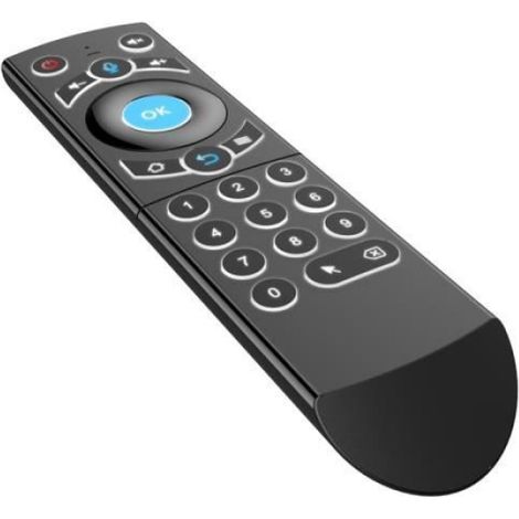 Télécommande Souris Air Gyroscope 6 Axes - Commande Vocale - Apprentissage IR 25 Touches - Pour Boîtiers TV Android - 1 Pièce (1/4)