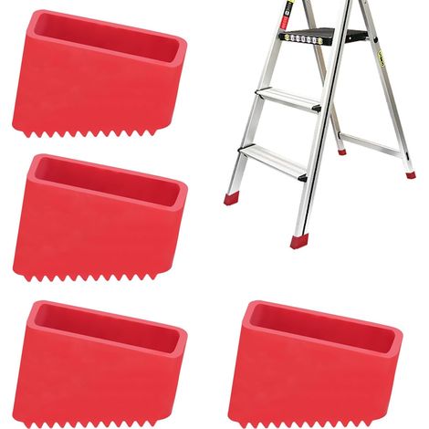 Lot de 4 pieds en caoutchouc pour échelles, 50 x 20 mm, pieds d'échelle, universels, pieds de rechange pour échelles, protection antidérapante pour échelles, échelle pliante (1/5)