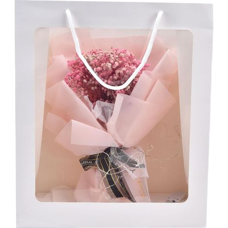 Sac Cadeau De Saint-Valentin, Sac De Bouquet De Fleurs avec Poignée, Sac De Fleurs Transparent, Sac Cadeau De Mariage pour Mariage, Fête Prénuptiale, Noël, Saint-Valentin (1/5)