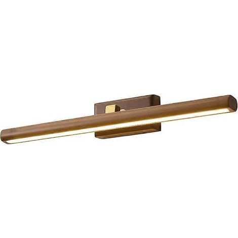 Applique murale de salle de bain moderne et luxueuse à LED, finition noyer brun, trois niveaux d'intensité, barre magnétique de 40 cm (1/5)