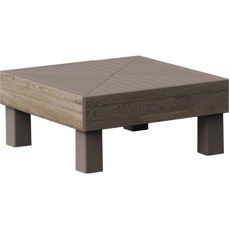 Tavolino Keter Elements 65x65x29 cm Effetto Legno Ashwood e Cappuccino (1/4)