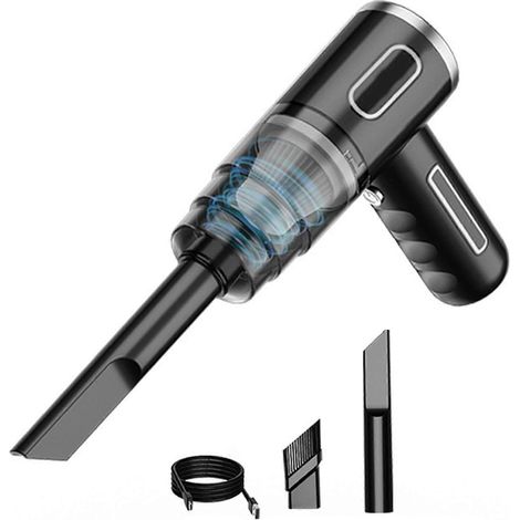 Souffleur de poussière électrique pour voiture - Souffleur de poussière performant pour voiture et maison - Mini-spoiler rechargeable pour poussière humide et sèche, idéal pour les poils d'animaux et 