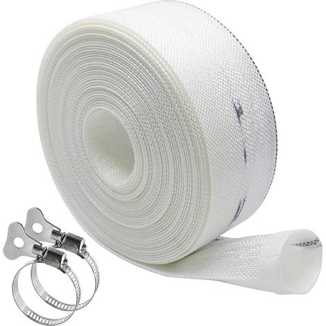 10 M Tuyau Refoulement Ø 1 1/4" (32mm) Tuyau Plat en Textile avec Collier de Serrage Tuyau Pompe pour Pompes Submersibles ou Pompes à Eau Sale (1/5)
