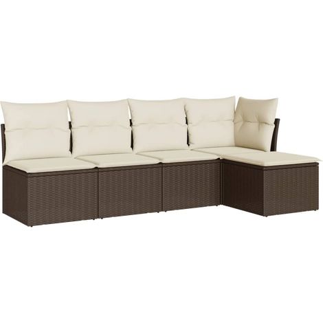 Maison Exclusive - Set comedor de jardín 5 piezas y cojines ratán (1/3)