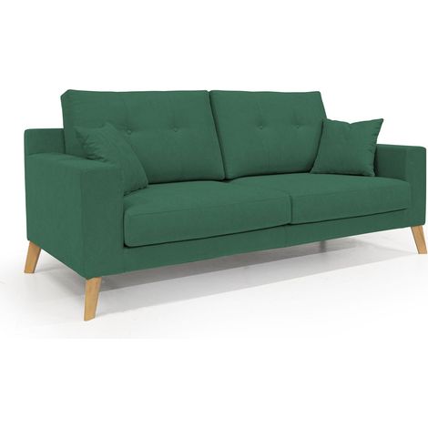 Danish Sofá moderno de tela suave e impermeable 186 cm Verde