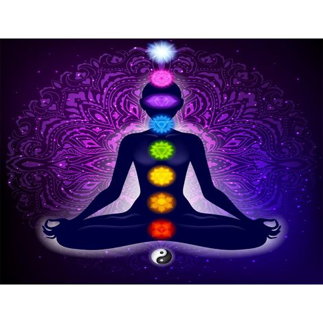 Tapiz espiritual de poliéster con chakras y mandalas – Decoración esotérica para yoga y meditación – Multicolor – 3 tamaños (150 cm, 180 cm, 200 cm) (1/5)