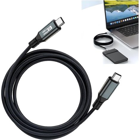 m langes 100-W-USB-C-zu-USB-C-Kabel (20 V/5 A), USB 3.2 Gen 2, Datenübertragung mit 20 Gbit/s, Schnellladefunktion, 4K-Videoübertragung mit 60 Hz, kompatibel mit Laptops und anderen Geräten (1 m) (1/5)