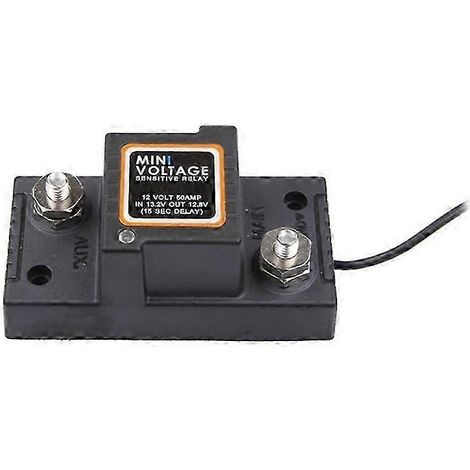 Relais mini étanche à double batterie et sensible à la tension 12V 50A pour voitures et motos (VSR), compatible avec les voitures, VTT, UTV, bateaux, camping-cars et camions. (1/5)