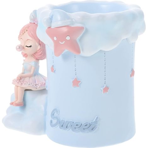 Support De Stylos De Bureau Bubble Girl En Résine, Pot à Crayons Décoratif Multifonction, Taille Moyenne, Organiseur Pour Garçon Et Filles, Pour Bureaux Et Espaces De Travail (1/5)