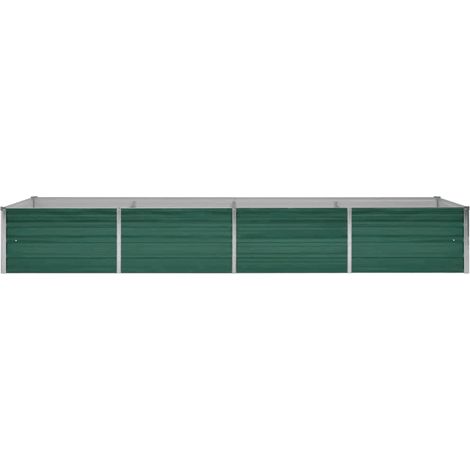 INLIFE Lit surélevé de jardin Acier galvanisé 320x80x45 cm Vert (1/5)
