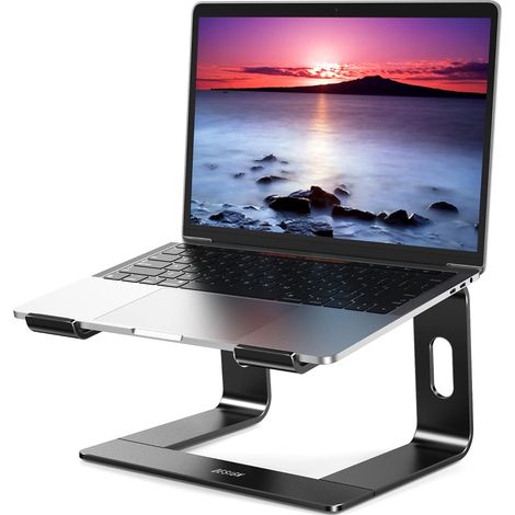 Soporte ergonómico para portátiles de 10 a 15,6 pulgadas, aluminio, negro. Soporte ergonómico para portátiles de 10 a 15,6 pulgadas, aluminio, negro. Soporte ergonómico para portátiles de 10 a 15,6 pu (1/5)