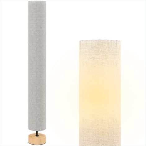 Lampe de table Lampadaire sur pied en lin gris avec interrupteur (1/5)