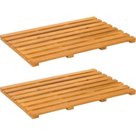 vidaXL Bath Mat Plain Brown 56 x 37 x 2.5 cm Wood