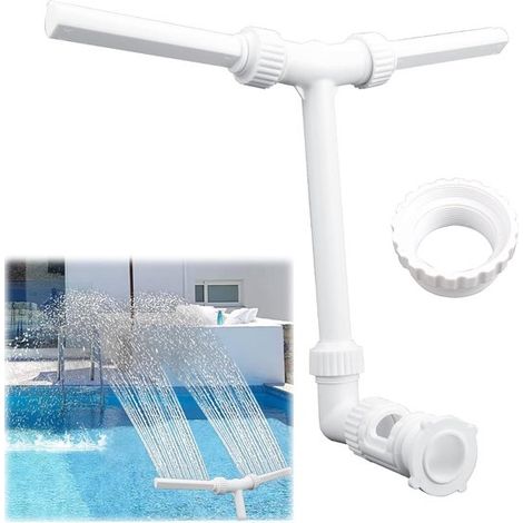 Ugello per fontana a cascata per piscina, doppio ugello, accessori per piscine fuori terra da giardino, regolabile, bianco (1/5)