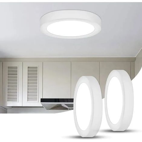 2Pcs Plafonnier LED, 12W 6500K Blanc Froid,Moderne Lampe de Plafond Plafonnier Rond,Plafonnier Led Plat [Classe énergétique ODIPIE (1/4)