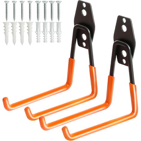 Haken, robust, anpassungsfähig, Zusatz-/Schlauchhaken, Gartenschlauchhalter, Set mit 2 Garagenaufbewahrungshaken (13 cm) (1/5)