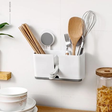 Porte-couverts mural en plastique, organisateur de cuisine et (1/3)