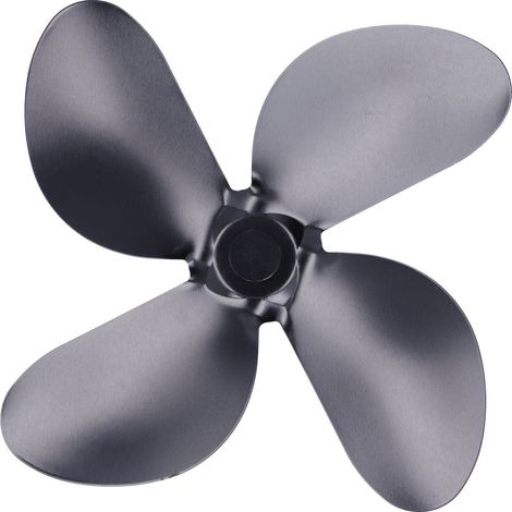 Pale de remplacement pour ventilateur de cheminée, en alliage d'aluminium noir, universelle, pour poêle, 4 pales (1/5)