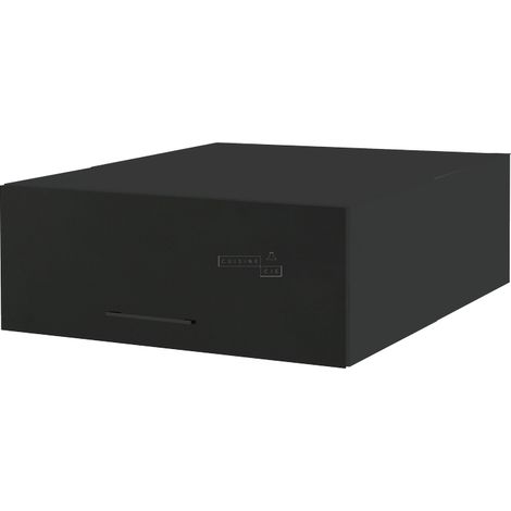 Meuble haut grande profondeur de cuisine Lovia Noir Mat 1 porte relevable L 90 cm - Porte avec poignée apparente Black (1/4)