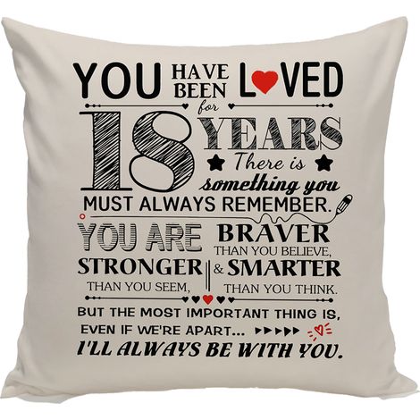 2 Housses de coussin 45x45 cm, motif double face, polyester doux, lavable en machine, pour anniversaire (1/5)