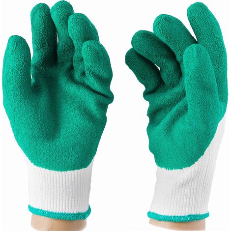 Gants de jardinage épineux souples vert Taille 9 – Doublure en polyester/coton – Résistance à l'abrasion et à la perforation – Poignet en latex – Rostaing