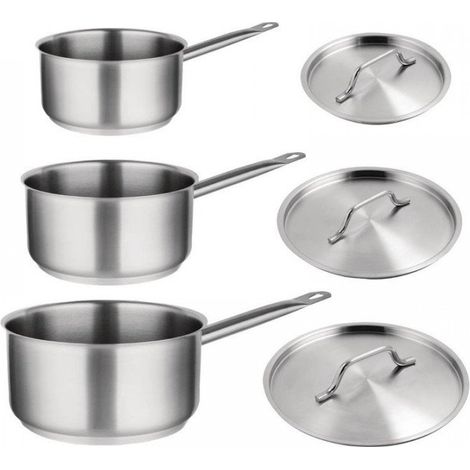 Offre spéciale - Set de 3 casseroles et couvercles inox - VOGUE (1/4)