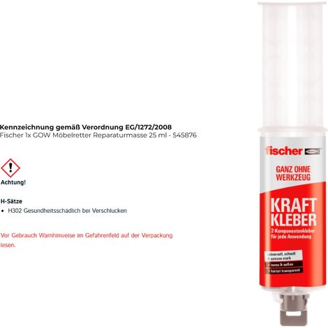 Adhésif de réparation Fischer Möbel Retter 25 ml bi-composant