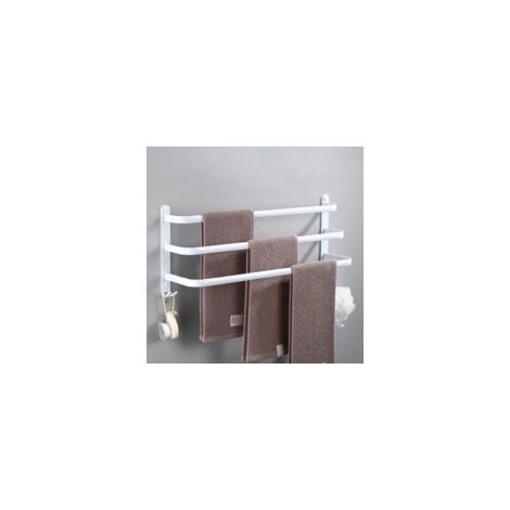 Toallero de aluminio de pared con gancho para baño, ideal para cocina, baño u hotel (40 cm) - Crezuo