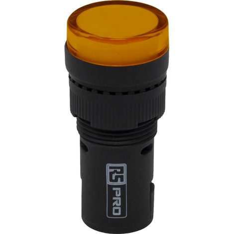 Voyant lumineux LED RS PRO Jaune 120 V c.a./c.c., Ø découpe 16mm, IP40 ( Prix pour 1 ) (1/4)
