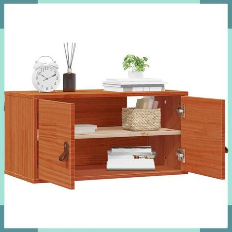 869942 Meuble mural Cire marron 60 x 30 x 30 cm Bois de pin massif (1/5)
