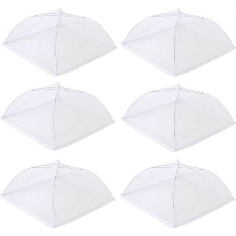 Cubiertas antimoscas - Paquete de 6 - Red para alimentos - 30 cm - Plegable - Protector contra insectos para barbacoa - Mantiene alejadas a las avispas (1/5)