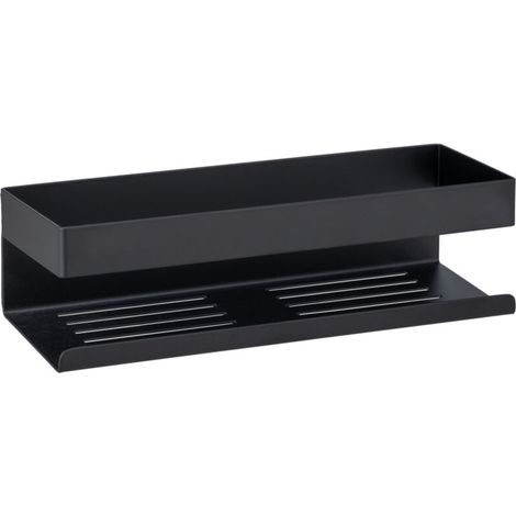 Tablette Murale Turbo-Loc® Genova Black,, Fixation Facile, Inox, 30x8x10,5 cm, Noir