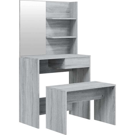 Maison Exclusive - Set Tavolo da Toeletta Grigio Sonoma 74,5x40x141 cm (1/5)
