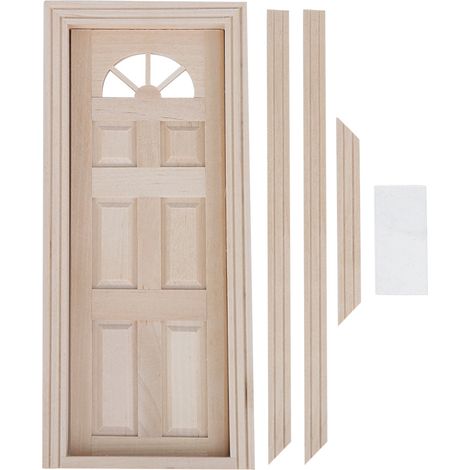 Portes et fenêtres miniatures pour maison de poupée à monter soi-même à l'échelle 1:12 (porte à six compartiments) (1/5)