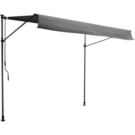 Tenda da balcone CHENE 3 × 1,2 m - Tessuto antracite e telaio grigio