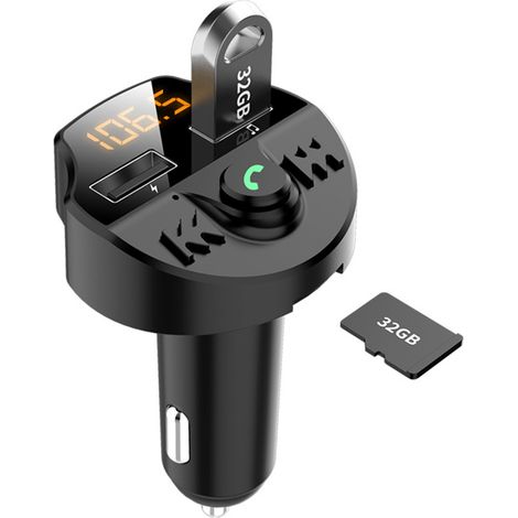 Transmetteur Bluetooth FM Voiture avec Double Ports USB, Chargeur de Voiture MP3 Multifonction (1/5)