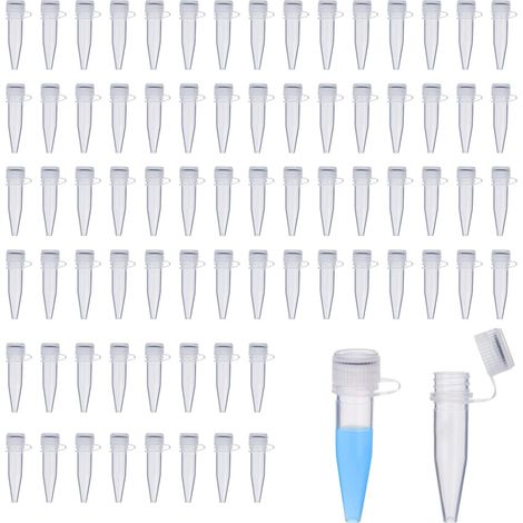 Tubes de réaction tubes de centrifugation 1,5ml avec bouchon à vis 250pcs laboratoire échantillons (1/4)