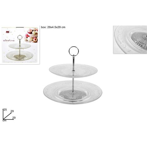 Alzata Alzatina Patisserie Centrotavola in Vetro Angle 2 Posti 29 cm