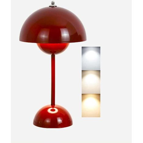 Flower Bud Lampe Table Touch Gradation Lampes Bureau Protection Yeux Lampe Lecture Desk Lam Moderne Sans Fil USB Charge Art Lighting Lampes De Chevet Pour Bar Home Decor Ambiance Lampe De Couleur vin (1/5)