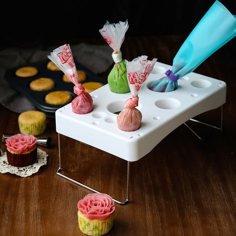 Douilles à pâtisserie en plastique pour fondant, poches à douille, support, accessoires de pâtisserie (1/5)