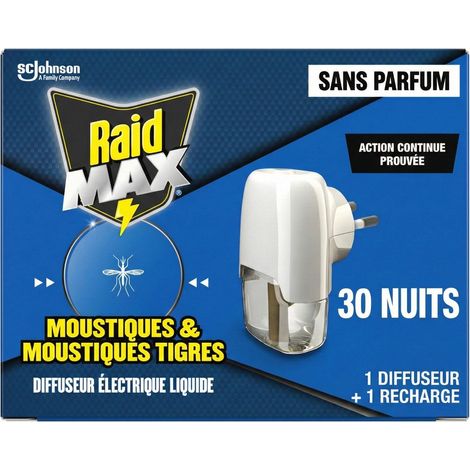 Raid Max Diffuseur Électrique Répulsif Moustiques 1 Diffuseur + Recharge